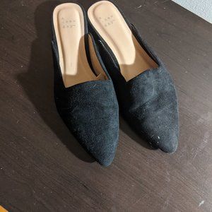 7 | A New Day | Black Pointed Toe Slip-on Flats